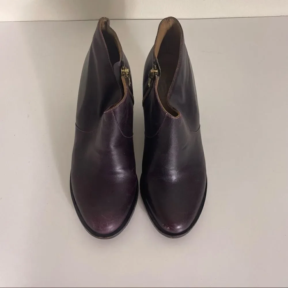 Fortress of Inca‎ Purple Leather Heeled Booties Women’s 6